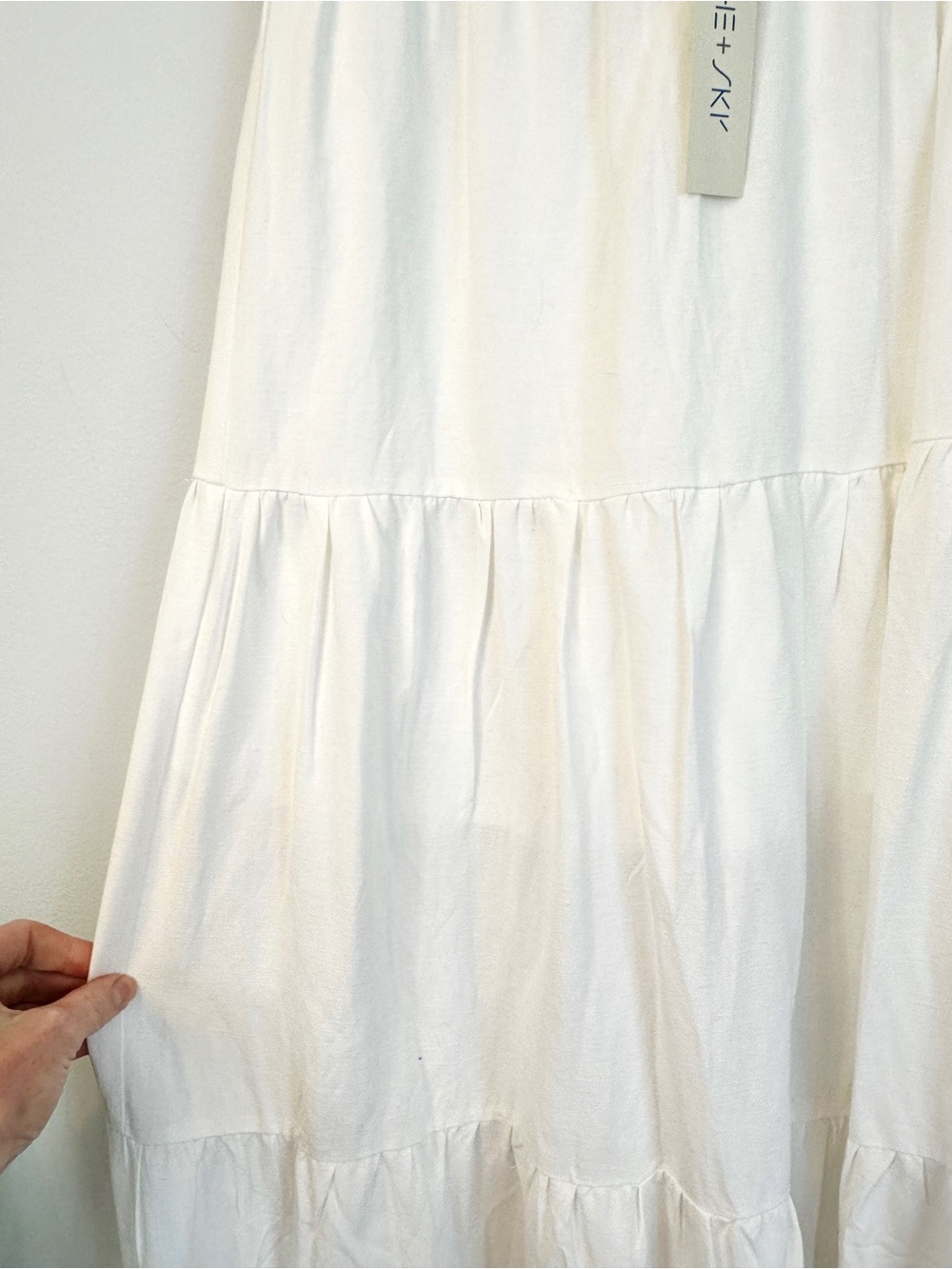 NWT She + Sky Tiered White Maxi Skirt - Women's Soft Beachy Boho - Picture 4 of 7